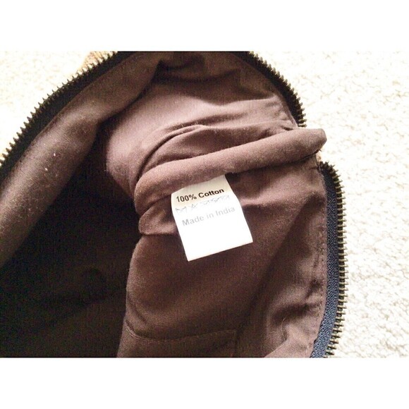 Boho Hippie Festival Fringe Clutch Handbag Hipster Grunge Brown Stitch Western - Picture 6 of 6